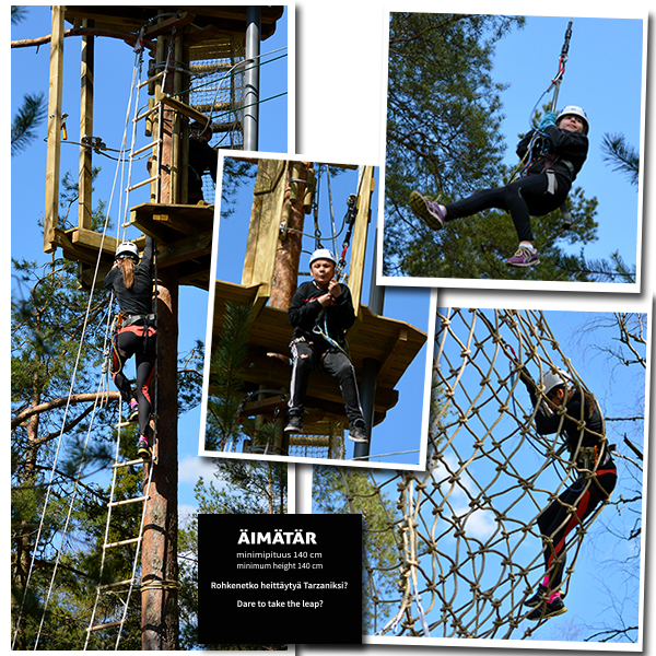Seikkailupuisto-Huipun-Äimätär-rata-alkaa-huimalla-Tarzan-hypyllä.